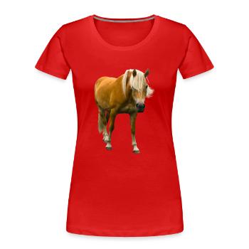 chevaux de course équitation cavalier - T-shirt bio Premium Femme - rouge - Devant - Mia (176cm)
