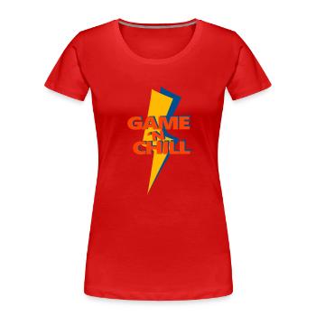 Game 'n Chill - Women's Premium Organic T-Shirt - red - Front - Mia (176cm)