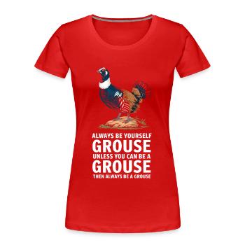 Auerhahn - Frauen Premium Bio T-Shirt - Rot - Vorne - Mia (176cm)