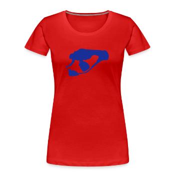 Senftenberger See - Frauen Premium Bio T-Shirt - Rot - Vorne - Mia (176cm)