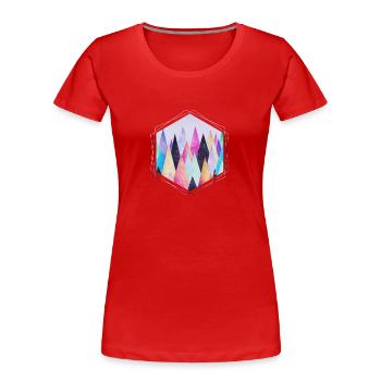 Hipster triangles (geometry) Abstract Mountains - T-shirt bio Premium Femme - rouge - Devant - Mia (176cm)