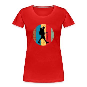 Hiking - Hiker - Women's Premium Organic T-Shirt - red - Front - Mia (176cm)