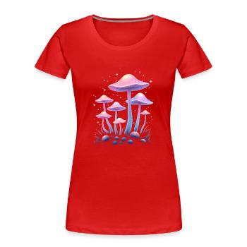 Conception de champignons magiques - Mystic Forest - T-shirt bio Premium Femme - rouge - Devant - Mia (176cm)