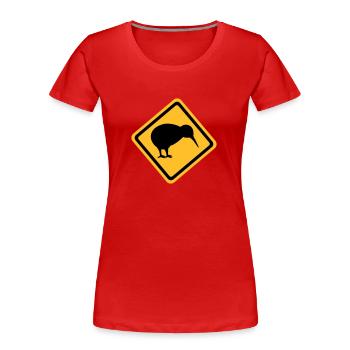 Kiwi - Frauen Premium Bio T-Shirt - Rot - Vorne - Mia (176cm)