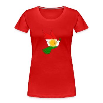 Pigeon Kurdistan Paix - T-shirt bio Premium Femme - rouge - Devant - Mia (176cm)