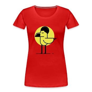 Afro Flamingo - Frauen Premium Bio T-Shirt - Rot - Vorne - Mia (176cm)