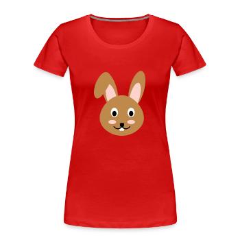 hare - Women's Premium Organic T-Shirt - red - Front - Mia (176cm)