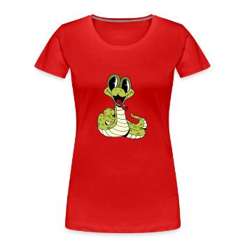 Mignon serpent mignon - T-shirt bio Premium Femme - rouge - Devant - Mia (176cm)