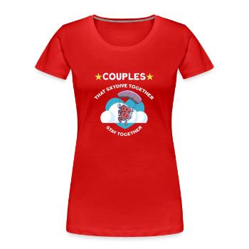 Parachute Skydiving Parachutists - Women's Premium Organic T-Shirt - red - Front - Mia (176cm)