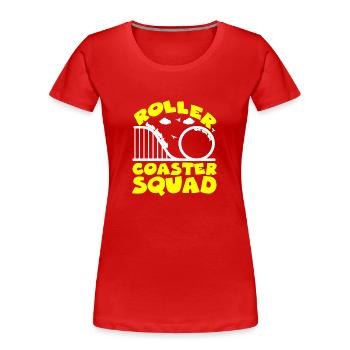 Parc d’attractions Roller Coaster - T-shirt bio Premium Femme - rouge - Devant - Mia (176cm)