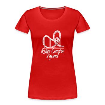 Parc d’attractions Roller Coaster - T-shirt bio Premium Femme - rouge - Devant - Mia (176cm)