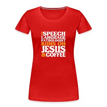 Logopäde Sprachtherapie Sprachtherapeut - Frauen Premium Bio T-Shirt - Rot - Vorne - Mia (176cm)