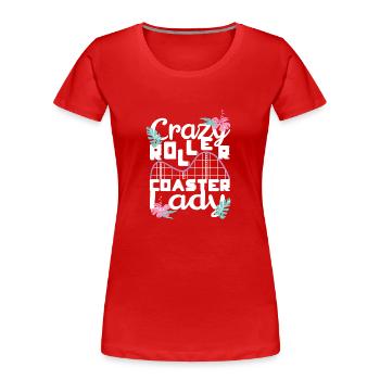 Parc d’attractions Roller Coaster - T-shirt bio Premium Femme - rouge - Devant - Mia (176cm)