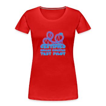 Parc d’attractions Roller Coaster - T-shirt bio Premium Femme - rouge - Devant - Mia (176cm)