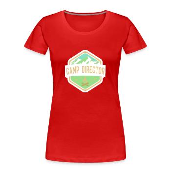 Zeltlager Leiter Sommercamp - Frauen Premium Bio T-Shirt - Rot - Vorne - Mia (176cm)