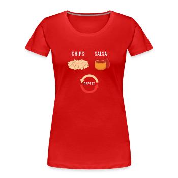 Chips und Salsa Nachos - Frauen Premium Bio T-Shirt - Rot - Vorne - Mia (176cm)