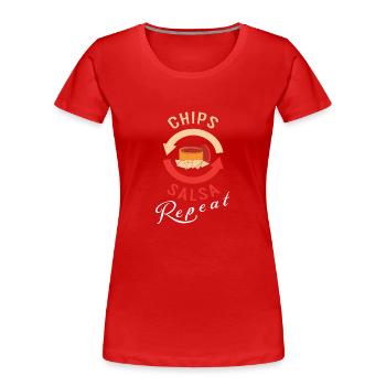 Chips und Salsa Nachos - Frauen Premium Bio T-Shirt - Rot - Vorne - Mia (176cm)