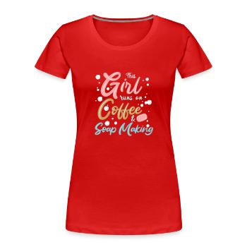 Soap Making Handmade soap - Women's Premium Organic T-Shirt - red - Front - Mia (176cm)