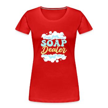Soap Making Handmade soap - Women's Premium Organic T-Shirt - red - Front - Mia (176cm)