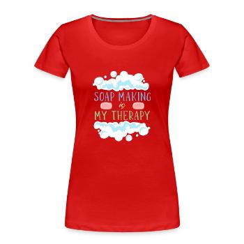Soap Making Handmade soap - Women's Premium Organic T-Shirt - red - Front - Mia (176cm)