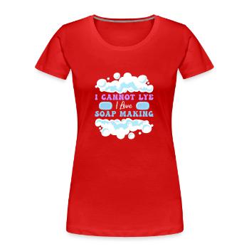 Soap Making Handmade soap - Women's Premium Organic T-Shirt - red - Front - Mia (176cm)