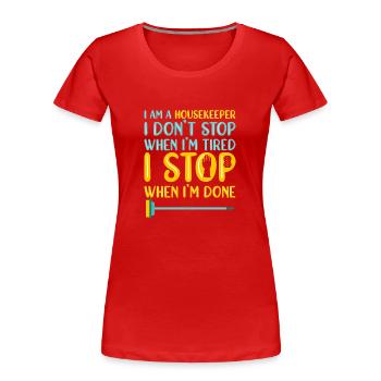 Housekeeper Household Cleaner - Women's Premium Organic T-Shirt - red - Front - Mia (176cm)