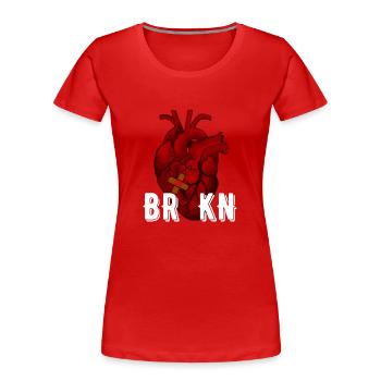 BRKN Broken Heart Anatomical - Frauen Premium Bio T-Shirt - Rot - Vorne - Mia (176cm)