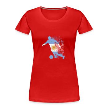 Nationalmannschaft Argentinien Fußball Weltmeister - Frauen Premium Bio T-Shirt - Rot - Vorne - Mia (176cm)