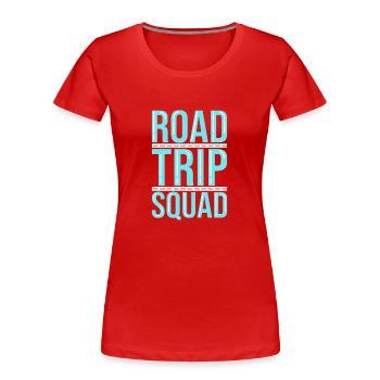 Road Trip - Frauen Premium Bio T-Shirt - Rot - Vorne - Mia (176cm)