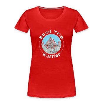 Road Trip - Frauen Premium Bio T-Shirt - Rot - Vorne - Mia (176cm)