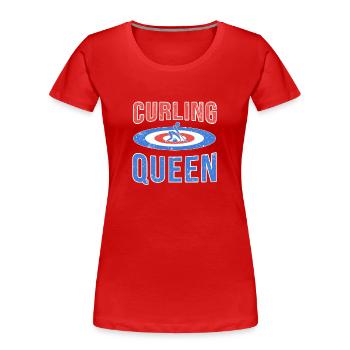 Curling - T-shirt bio Premium Femme - rouge - Devant - Mia (176cm)