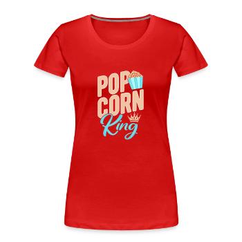 Popcorn - Frauen Premium Bio T-Shirt - Rot - Vorne - Mia (176cm)