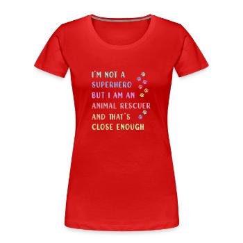Hund Adoptiert Tierschutz - Frauen Premium Bio T-Shirt - Rot - Vorne - Mia (176cm)