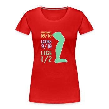 Accès en fauteuil roulant - T-shirt bio Premium Femme - rouge - Devant - Mia (176cm)