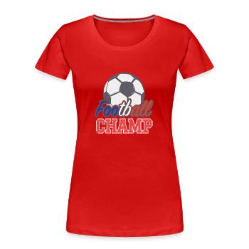 Fußballer Geschenk Fußball Geburtstag - Frauen Premium Bio T-Shirt - Rot - Vorne - Mia (176cm)