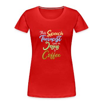 Orthophoniste Orthophoniste - T-shirt bio Premium Femme - rouge - Devant - Mia (176cm)