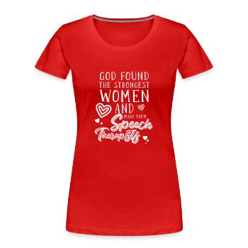 Orthophoniste Orthophoniste - T-shirt bio Premium Femme - rouge - Devant - Mia (176cm)