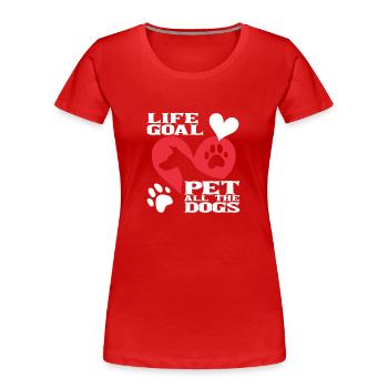 Tierschutz Hund Adoptiert - Frauen Premium Bio T-Shirt - Rot - Vorne - Mia (176cm)