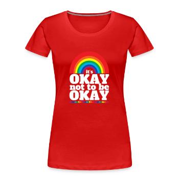 Santé mentale Mentale Gesundheit - T-shirt bio Premium Femme - rouge - Devant - Mia (176cm)