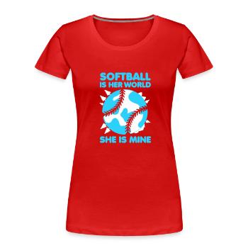 Softball - Frauen Premium Bio T-Shirt - Rot - Vorne - Mia (176cm)