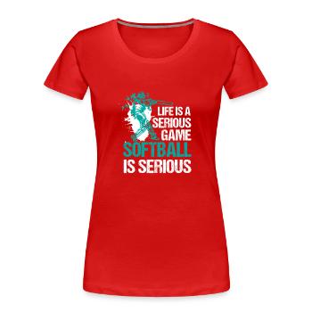Softball - Frauen Premium Bio T-Shirt - Rot - Vorne - Mia (176cm)