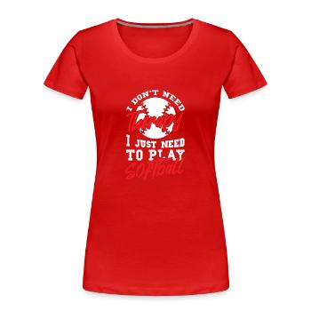 Softball - Frauen Premium Bio T-Shirt - Rot - Vorne - Mia (176cm)