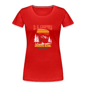 D. B. Cooper Skydiving School Portland, Oregon - Frauen Premium Bio T-Shirt - Rot - Vorne - Mia (176cm)