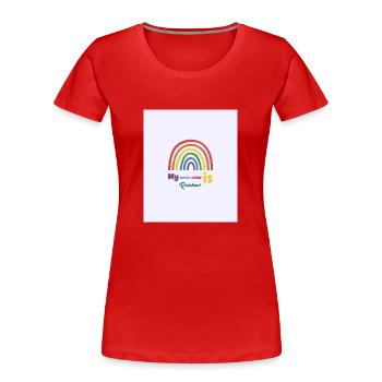 rainbow - Frauen Premium Bio T-Shirt - Rot - Vorne - Mia (176cm)