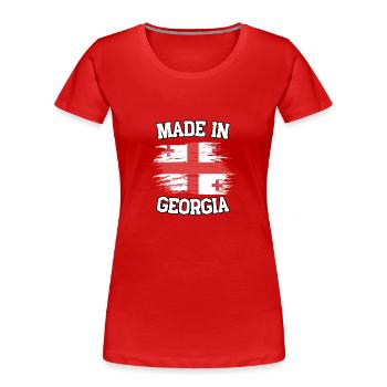 Made in Georgia - Frauen Premium Bio T-Shirt - Rot - Vorne - Mia (176cm)