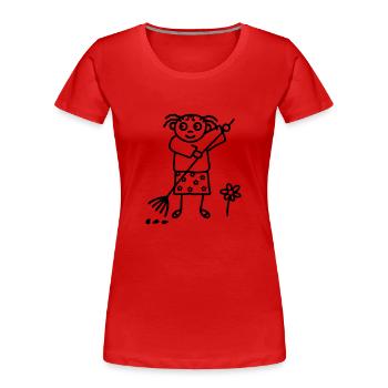 Gartenarbeit Gärtnerin - Frauen Premium Bio T-Shirt - Rot - Vorne - Mia (176cm)