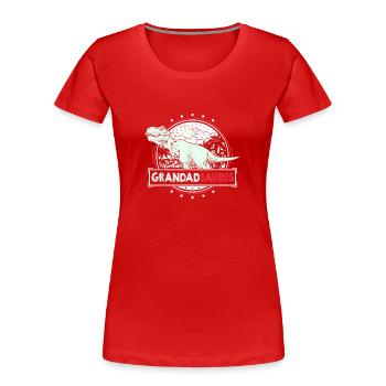 Mens GrandadSaurus Grandad Gifts from Grandchildre - Women's Premium Organic T-Shirt - red - Front - Mia (176cm)
