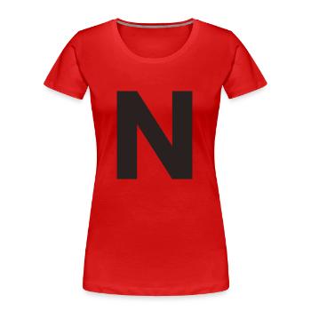 N - Frauen Premium Bio T-Shirt - Rot - Vorne - Mia (176cm)