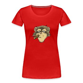 Chimpanzé - T-shirt bio Premium Femme - rouge - Devant - Mia (176cm)