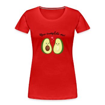 You complete me! Avocado - Liebe - Valentinstag - Frauen Premium Bio T-Shirt - Rot - Vorne - Mia (176cm)